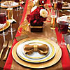 White with Gold Moonlight Round Disposable Plastic Dinnerware Value Set (20 Settings) Image 4