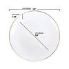White with Gold Rim Organic Round Disposable Plastic Dinnerware Value Set (40 Dinner Plates + 40 Salad Plates) Image 3