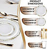 White with Gold Vintage Rim Round Disposable Plastic Dinnerware Value Set (60 Settings) Image 1