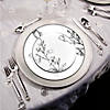 White with Silver Antique Floral Round Disposable Plastic Dinnerware Value Set (60 Settings) Image 4