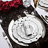 White with Silver Dots Round Blossom Disposable Plastic Dinnerware Value Set (60 Settings) Image 4
