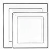 White with Silver Square Edge Rim Plastic Dinnerware Value Set (40 Dinner Plates + 40 Salad Plates) Image 1