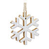 White Wood Snowflake Ornament (Set Of 12) 4"H Mdf Image 1
