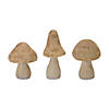 Wicker Mushroom Decor (Set Of 3) 6"H, 6.75"H, 8.25"H Resin Image 1
