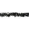 Wide Cut Black Halloween Tinsel Garland - 50 feet  Unlit Image 1