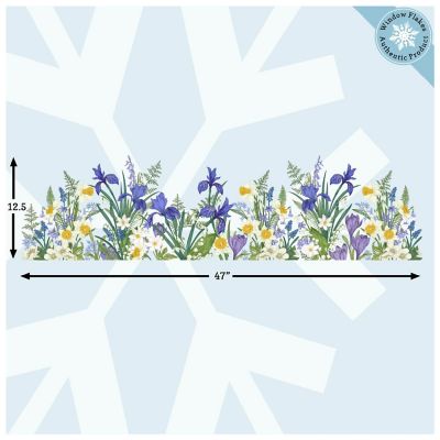 Window Flakes Botanical Springtime Flower Window Cling Decal. Crocuses, Ferns, Daffodils, Snowdrops. Home Decor Decoration for Glass. Spring Vinyl Sticker Image 1