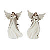 Winter Angel Figurine With Bird Accent (Set Of 2) 12"H Resin Image 1