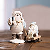 Winter Bird With Sled Figurine (Set Of 2) 11"L X 6"H Resin Image 1