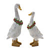 Winter Goose Figurine With Boots (Set Of 2) 9.25"H, 11.5"H Resin Image 1
