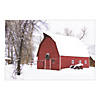 Winter Red Barn Backdrop - 3 Pc. Image 1