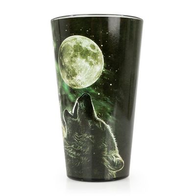 Wolf Pack Howling At The Moon 16oz Pint Glass Image 1