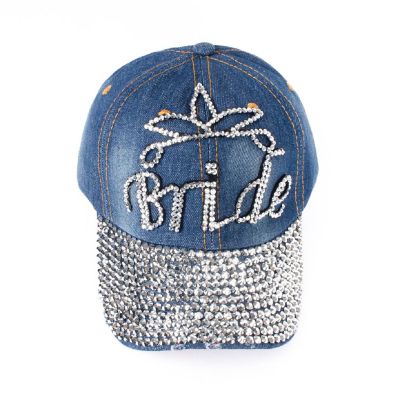 Womens Cotton Bling Baseball Cap - "Bride" Image 1