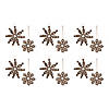 Wood Bead Snowflake Ornament (Set Of 12) 4.75"D, 6.75"D Wood Image 4