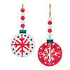 Wood Beaded Snowflake Ornament (Set Of 12) 14"H Mdf Image 1