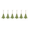 Wood Pine Tree Ornament (Set Of 6) 6.5"H Mdf Image 2