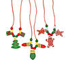 Wooden Beaded Holiday Necklace Craft Kit - Makes 12 Image 1