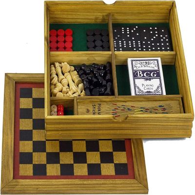 Wooden Games Compendium  Portable Six in One Combination Game Set Image 2