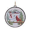 Woodland Snowman Disc Ornament (Set Of 12) 6.5"H Metal Image 2