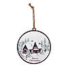 Woodland Winter Cabin Disc Ornament  (Set Of 12) 6"D Iron Image 1