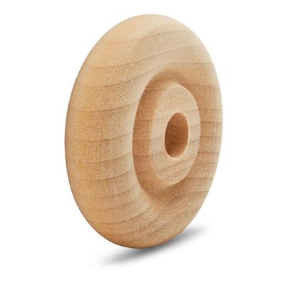 Woodpeckers Crafts, DIY Unfinished Wood 1-1/4", 3/8" Thick Classic Wheels Pack of 24 Image 2