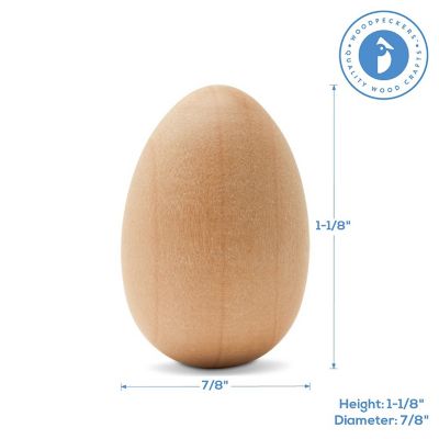 Woodpeckers Crafts, DIY Unfinished Wood 1-1/8" Egg, Pack of 100 Image 3