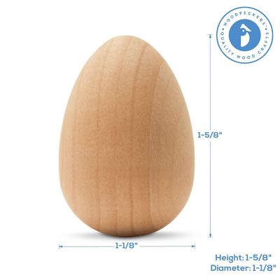 Woodpeckers Crafts, DIY Unfinished Wood 1-5/8" Egg, Pack of 25 Image 3