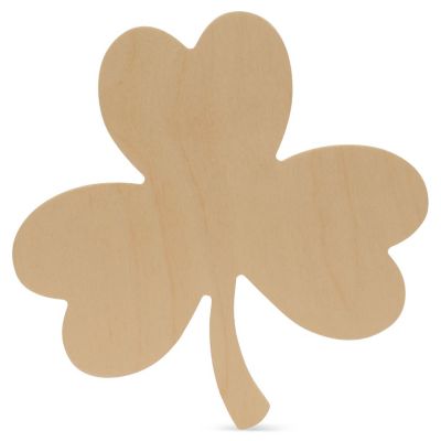 Woodpeckers Crafts, DIY Unfinished Wood 10" Clover Cutout, Pack of 12 Image 1