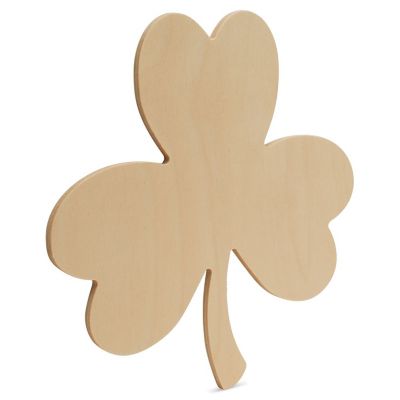 Woodpeckers Crafts, DIY Unfinished Wood 10" Clover Cutout, Pack of 6 Image 1