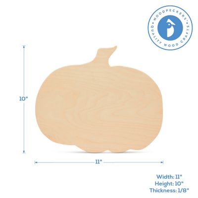 Woodpeckers Crafts, DIY Unfinished Wood 11" Pumpkin Cutout, Pack of 3 Image 1