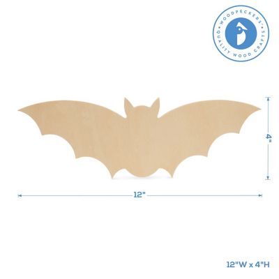 Woodpeckers Crafts, DIY Unfinished Wood 12" Bat Cutout, Pack of 12 Image 2