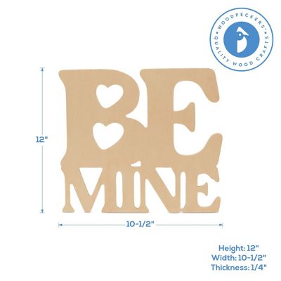 Woodpeckers Crafts, DIY Unfinished Wood 12" Be Mine Cutout, Pack of 6 Image 2