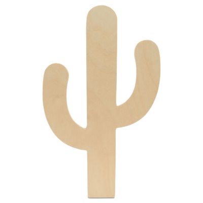 Woodpeckers Crafts, DIY Unfinished Wood 12" Cactus Cutouts, Pack of 10 Image 1
