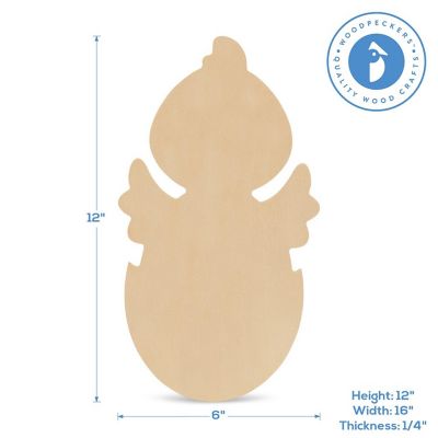 Woodpeckers Crafts, DIY Unfinished Wood 12" Chick in Egg Cutout Pack of 6 Image 2
