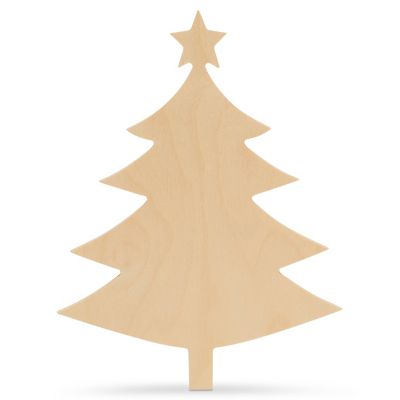Woodpeckers Crafts, DIY Unfinished Wood 12" Christmas Tree with Star Cutout, Pack of 12 Image 1