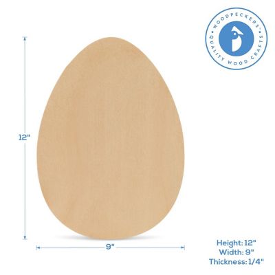 Woodpeckers Crafts, DIY Unfinished Wood 12" Egg Cutout Pack of 1 Image 2
