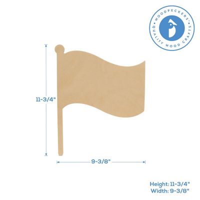 Woodpeckers Crafts, DIY Unfinished Wood 12" Flag Cutouts, Pack of 10 Image 2
