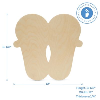 Woodpeckers Crafts, DIY Unfinished Wood 12" Flip Flops Cutouts, Pack of 3 Image 2