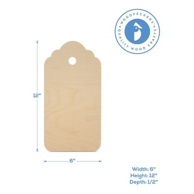 Woodpeckers Crafts, DIY Unfinished Wood 12" Gift Tag Cutout Pack of 12 Image 2