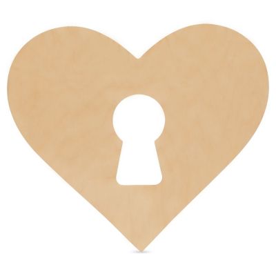 Woodpeckers Crafts, DIY Unfinished Wood 12" Heart with Keyhole Cutout, Pack of 6 Image 1