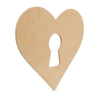 Woodpeckers Crafts, DIY Unfinished Wood 12" Heart with Keyhole Cutout, Pack of 6 Image 1