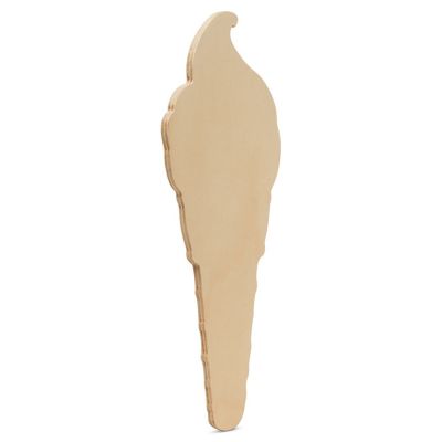 Woodpeckers Crafts, DIY Unfinished Wood 12" Ice Cream Cone Cutouts, Pack of 5 Image 1
