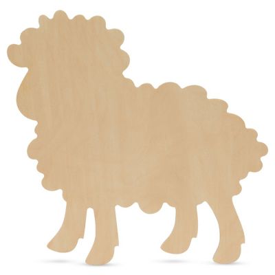 Woodpeckers Crafts, DIY Unfinished Wood 12" Lamb Cutout, Pack of 3 Image 1