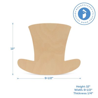 Woodpeckers Crafts, DIY Unfinished Wood 12" Leprechaun Hat Cutout, Pack of 12 Image 2