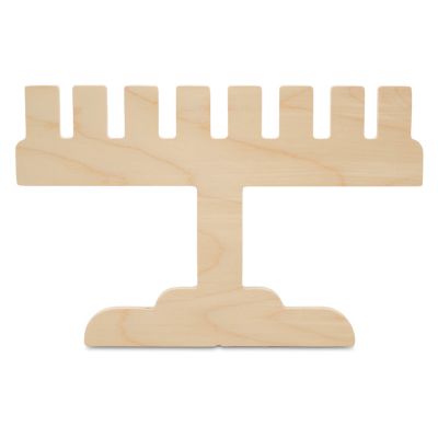 Woodpeckers Crafts, DIY Unfinished Wood 12" Square Menorah Cutout Pack of 6 Image 1