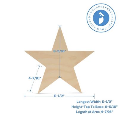 Woodpeckers Crafts, DIY Unfinished Wood 12" Star Cutout, Pack of 10 Image 3