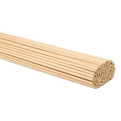Woodpeckers Crafts, DIY Unfinished Wood 12" x 3/8" Dowel Rods, Pack of 100 Image 1