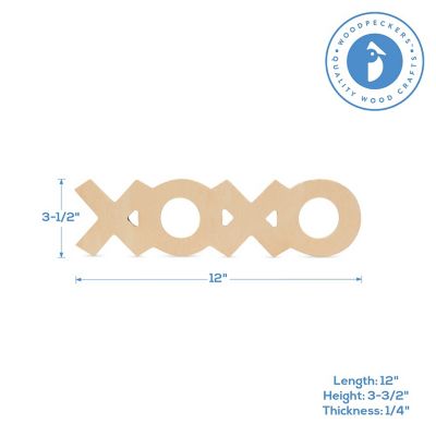 Woodpeckers Crafts, DIY Unfinished Wood 12" XOXO Cutout, Pack of 6 Image 2
