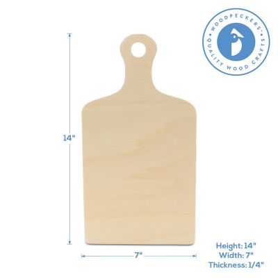 Woodpeckers Crafts, DIY Unfinished Wood 14" Cutting board Cutout Pack of 3 Image 2