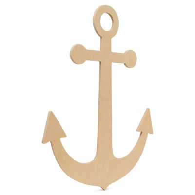 Woodpeckers Crafts, DIY Unfinished Wood 16" Anchor Cutouts, Pack of 3 Image 1