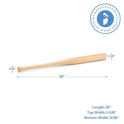 Woodpeckers Crafts, DIY Unfinished Wood 18" Baseball Bat, Pack of 2 Image 3